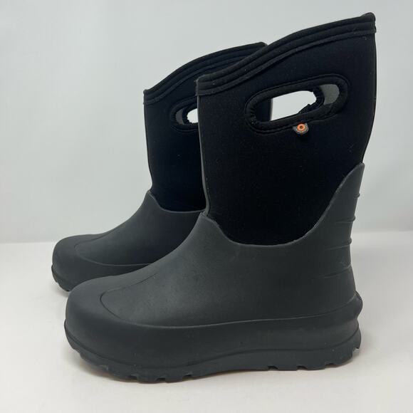 Bogs Rubber Boots Youth Size 6 Black NeoClsc Waterproof Easy Pull On Hunting EUC